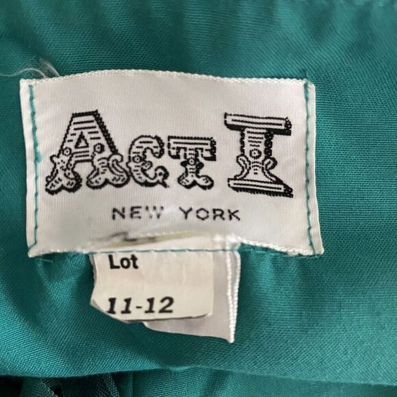 Vintage Act 1 Dress Womens 11-12 Green Midi Strappy Button Front Summer 90s - Picture 6 of 7